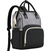 Huitich modern baby travel bag in gray and black with multiple compartments and backpack straps